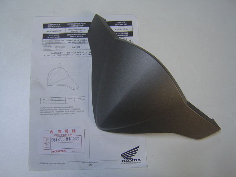Kit visière titanium de CB1000R 08-09 idem 08F60MFN810