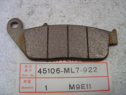 Plaquette B frein avant VFR750F CBR1000 PC800 ST1100 HONDA 45106-ML7-922