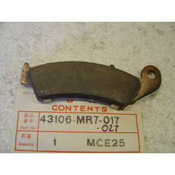 Plaquette B frein AR VFR750R RC30 VFR400R HONDA 43106-MR7-017