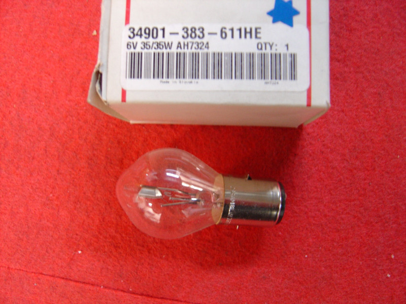 Ampoule Phare BA20D 6V 35/35W Honda XR200R - Réf. 34901383611