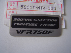Emblème de cadre de VFR750 90-99 plus livrable réseau Honda