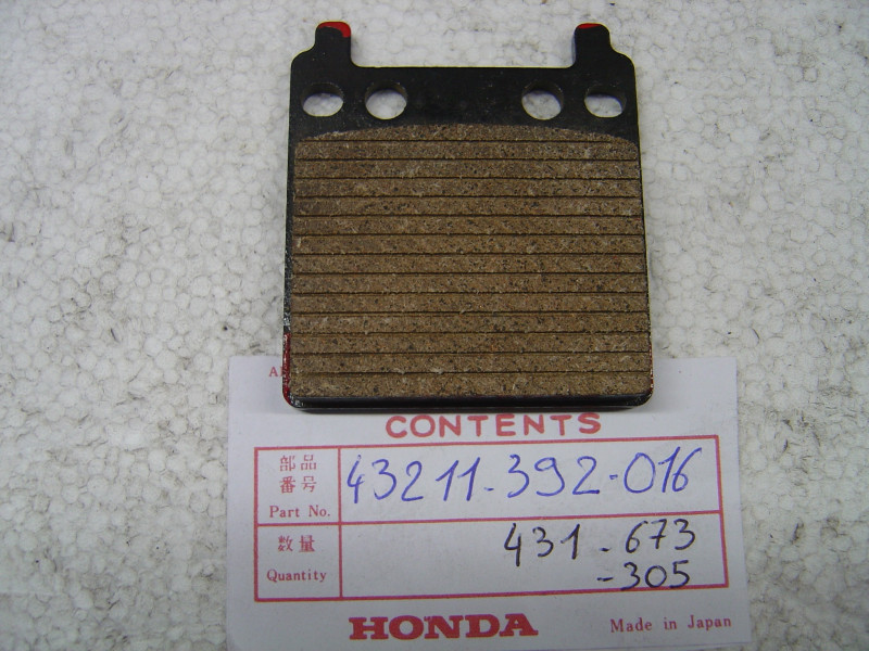 Plaquette frein arrière Honda CB750F1 GL1000 – Réf. 43211392016