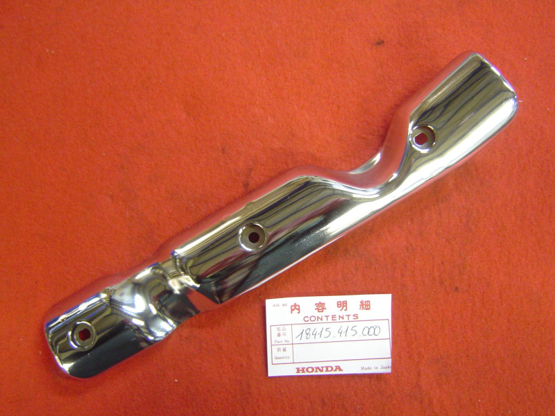 Garniture chromée pot gauche Honda CX500 – Réf. 18415415000