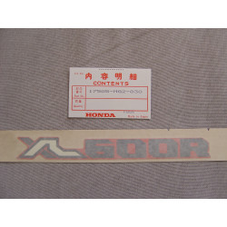 Autocollant Décor Réservoir Honda XL600L 84/85 G/D | Réf. 17505MG2830