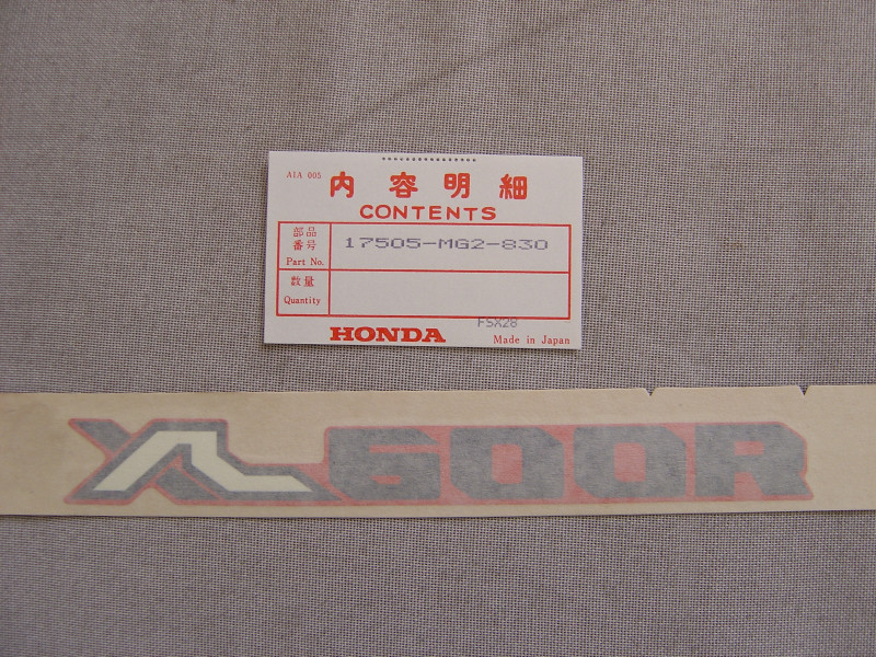 Autocollant Décor Réservoir Honda XL600L 84/85 G/D | Réf. 17505MG2830