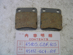 Jeu plaquettes de frein AV de CR80R 87-93 45105-GBF-405 idem 45112-GC4-601