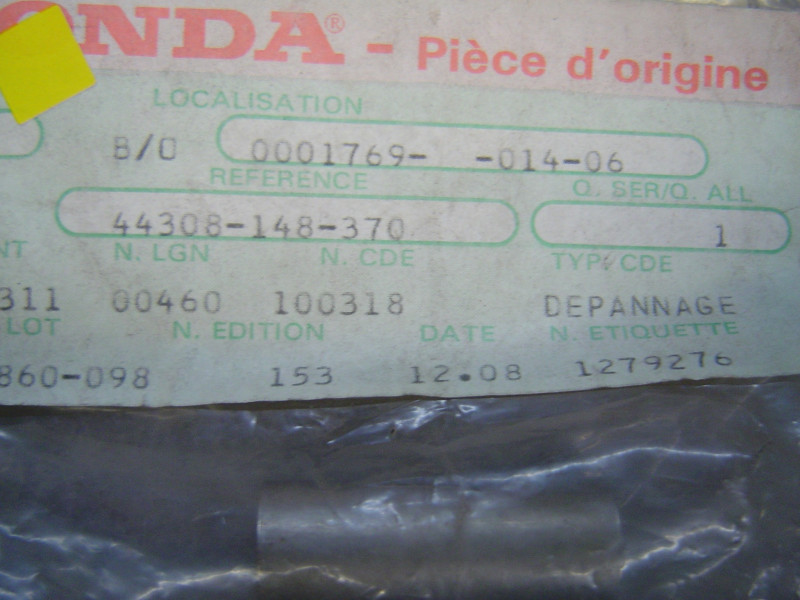 Entretoise roulements roue avant Honda PA50 - Réf. 44308148370
