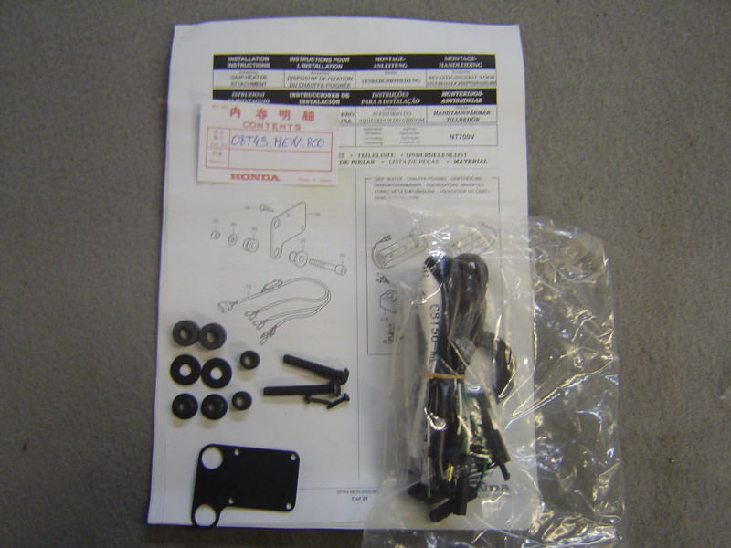 Kit Montage Poignées Chauffantes Honda NT700V 2010 | 08T49MEW800