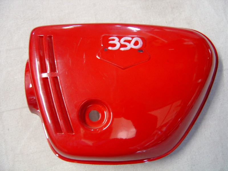 Cache gauche Honda 350 K3 K4 Light Ruby Red - Réf. 17331317670HX