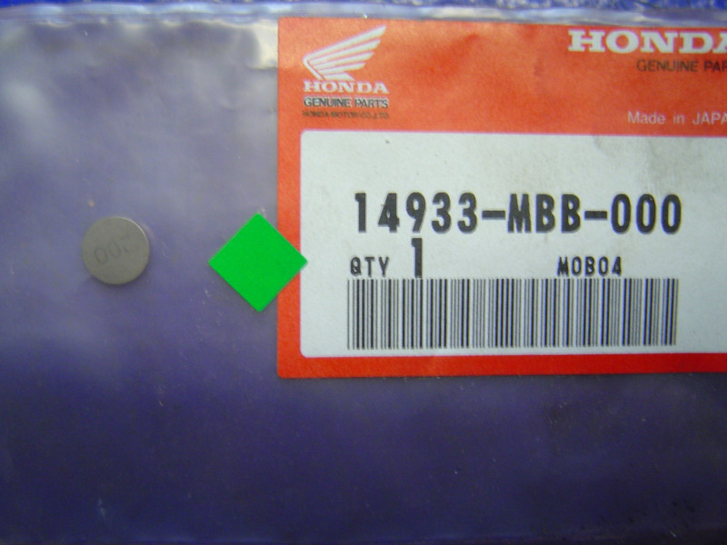 Pastille Réglage Soupape Honda 9.48mm / 2.00mm - Réf. 14933MBB000