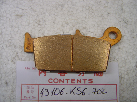 Plaquette B Frein AR Honda CR80 CR125R CR250R XR | 43106-KS6-702