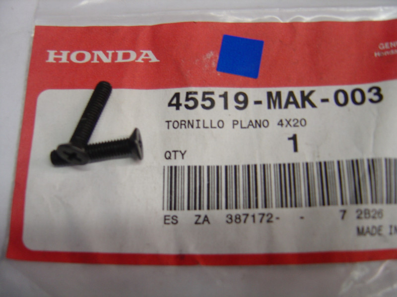 Jeu vis M4x20 couvercle maître-cylindre Honda 45519-MAK-003