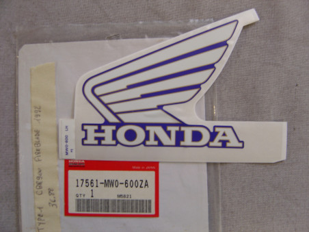 Autocollant réservoir gauche Honda CBR900RRN 92 - Réf. 17561MW0600ZA