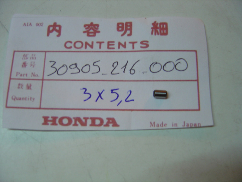 Pion de centrage Honda D=3x5,2 - Réf. 30905-216-000
