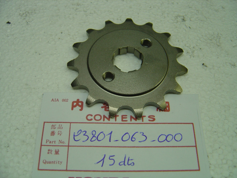 Pignon de sortie de boite 15 dents pour PC50 A HONDA 23801-063-000