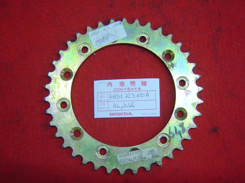 Couronne Transmission AR Honda XL350R 38 dents - Adaptable
