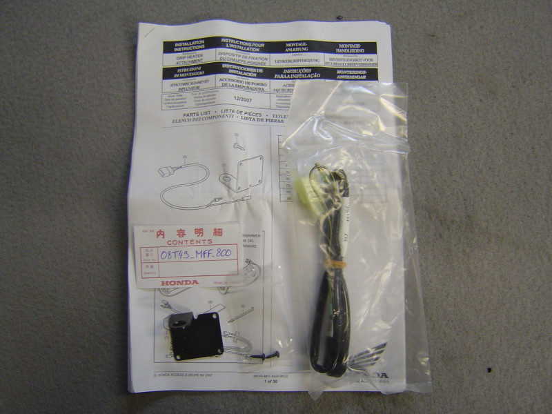 Kit Montage Poignées Chauffantes Honda XL700V | 08T49MFF800