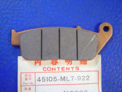 Plaquette A de frein avant de VFR750 88-91 CBR1000 89-92 PC800 89-90 idem 45