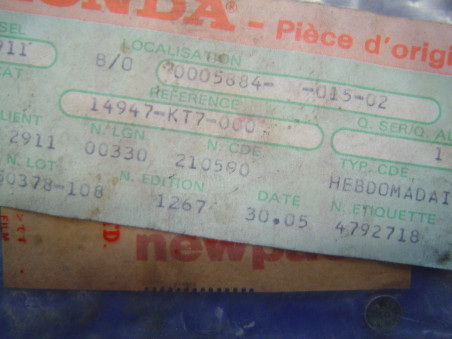 Pastille réglage soupape diam 7.48 épaisseur 2.35 mm HONDA 14947-KT7-000