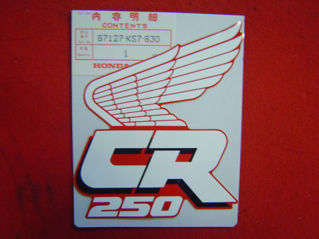 Autocollant réservoir gauche Honda CR250 88 - Réf. 87127KS7830