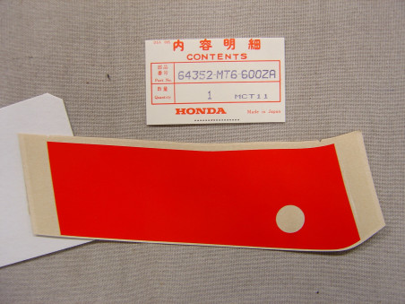 Décor autocollant auvent inférieur gauche Honda CBR600FK 89