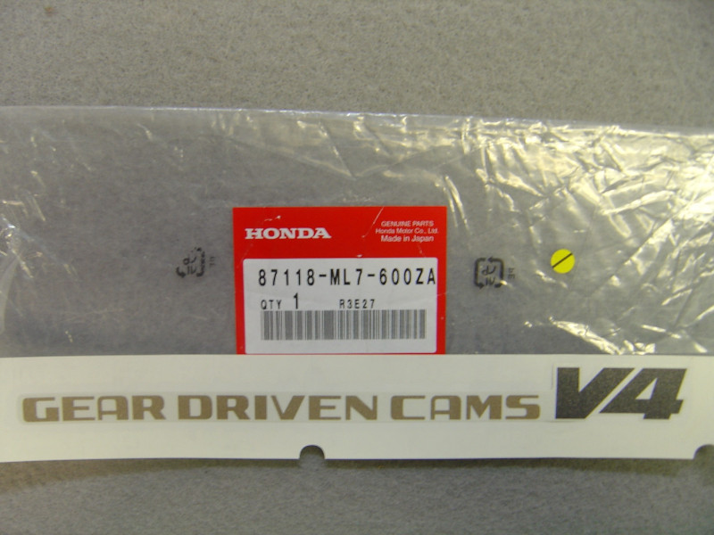 Décor autocollant auvent supérieur coté gauche VFR750FG 86 HONDA 87118-ML7-600ZA