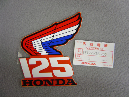 Décor Autocollant Gauche Honda CR125RH 87 – Réf. 87127-KS6-700
