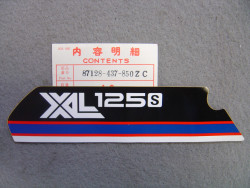 Décor sur cache filtre à air type3 de XL125S 1980 HONDA 87128-437-850ZC