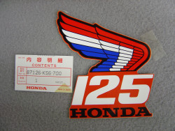 Décor Autocollant Droit Honda CR125RH 1987 – Réf. 87126-KS6-700