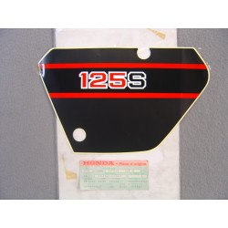 Décor autocollant couvercle latéral droit Honda XL125SC 1982