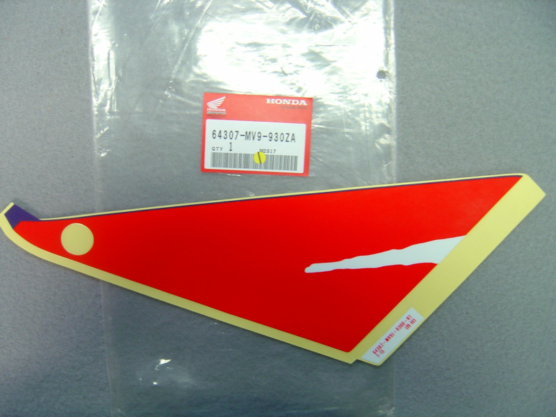 Décor Autocollant Auvent Inférieur Honda CBR600F 93 - Réf 64307MV9930ZA