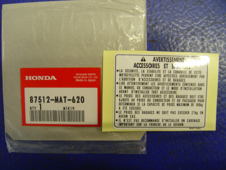 Autocollant de sécurité Honda – Réf. 87512MAT620
