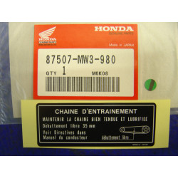 Autocollant Sécurité Honda CB500R CB600F Hornet | 87507MW3980