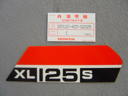 Décor autocollant de couvercle latéral droit pour modèle XL125SZ 1979 code cou