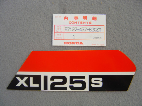 Décor autocollant couvercle latéral droit Honda XL125SZ 1979