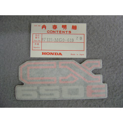 Décor Autocollant Cache Latéral Honda CX650ED 1983 Type 2