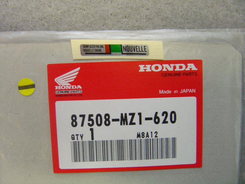 Étiquette sécurité chaîne Honda CB1100SF CB600F – 87508MZ1620