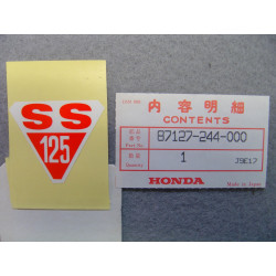 Décor autocollant cache latéral Honda SS125A 1967 – Réf. 87127244000
