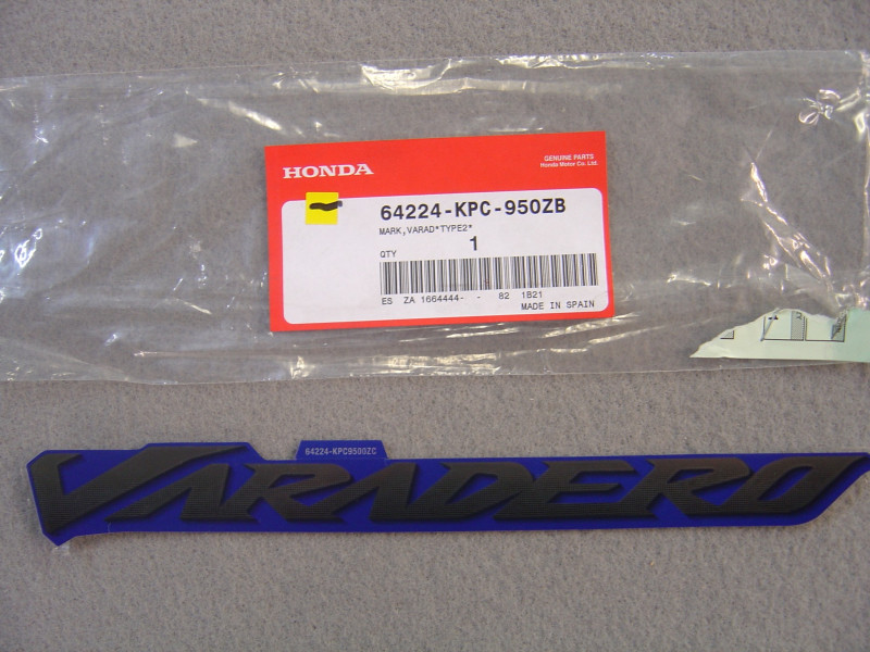 Décor autocollant Honda Varadero XL125V 2009 PB296 - 64224KPC950ZB