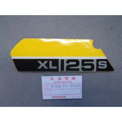 Décor autocollant cache filtre à air Honda XL125S 1979 - Réf. 87128437620ZB