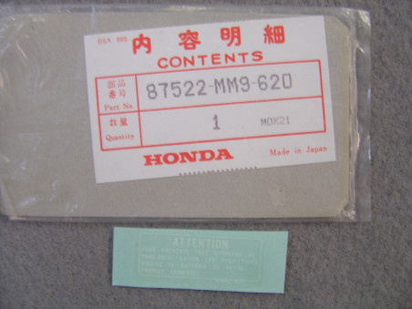 Étiquette avertissement visière Honda – Réf. 87522MM9620