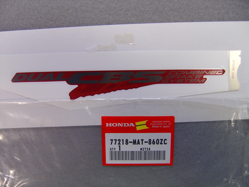Décor autocollant siège CBR1100XX Honda – Réf. 77218MAT860ZC