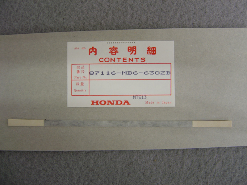 Décor autocollant (B) Honda VF1000FF 85 – Réf. 87116MB6630ZB