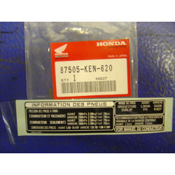 Autocollant sécurité Honda Rebel CA125 CMX250CT | 87505KEN620