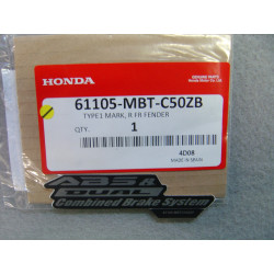 Décor autocollant garde boue AV gauche Honda XL1000V - 61105MBTC50ZB