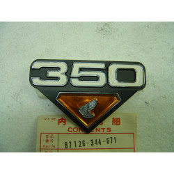 Logo cache latéral gauche Honda CB350K4 – Réf. 87126344671
