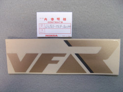 Décor autocollant auvent inférieur Honda VFR750 86-87 type 1