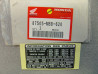 Étiquettes sécurité pneus Honda VTR1000F 87505MBB620