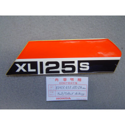 Décor autocollant cache droit Honda XL125SSZ 79 – Réf. 87127437620ZA