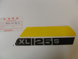 Décor autocollant de cache latéral droit de XL125SZ 79pour modèle  type A22